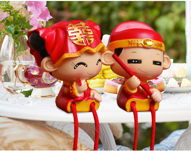 婚慶公仔結婚禮品樹脂娃娃新郎新娘公仔婚房擺件裝飾品禮物